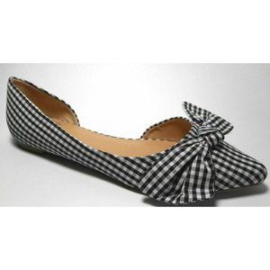 NEW SM NY By STEVE MADDEN Black / White Checker Bow Flats Shoes